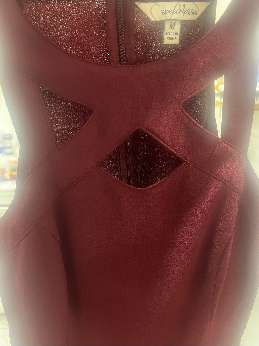 Speechless Burgundy Cutout Fit-and-Flare Mini Dress - Picture 6 of 6